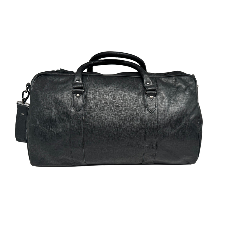 Leather Weekend Travel Bag Wilson - Black