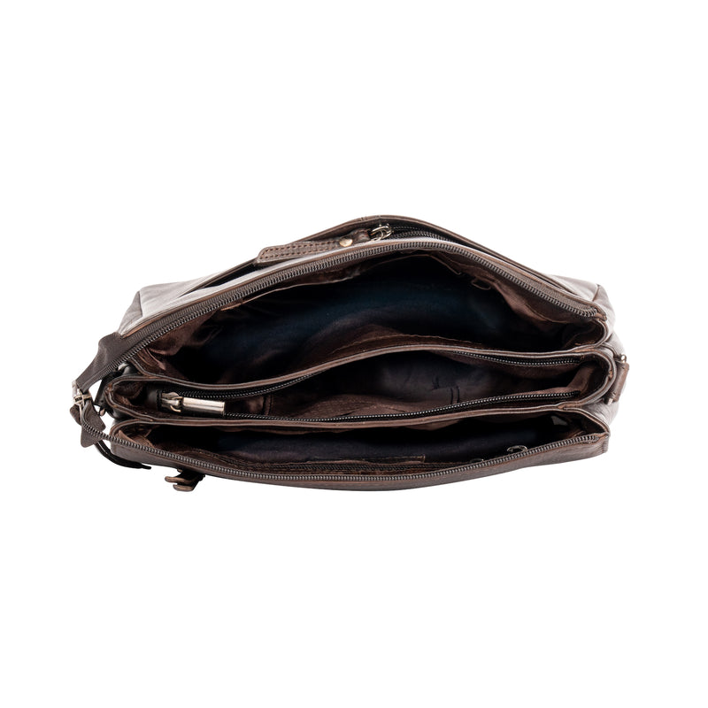 Leather Shoulder Bag June Brown - Greenwood Leather