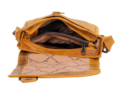 Leather Shoulder Bag Camel - Hobart - Greenwood Leather