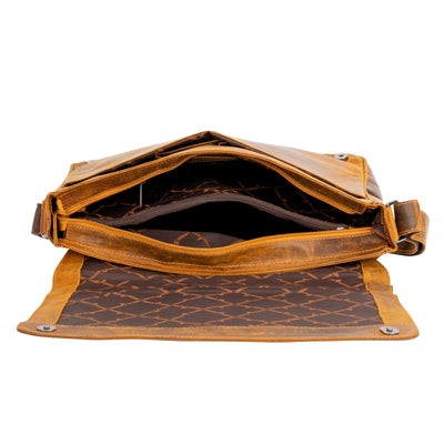 Leather Laptop Bag Richard Camel - Greenwood Leather