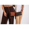 Leather Shoulder Bag Cherry Brown