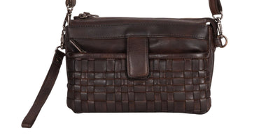 Leather Shoulder Bag Cherry Brown