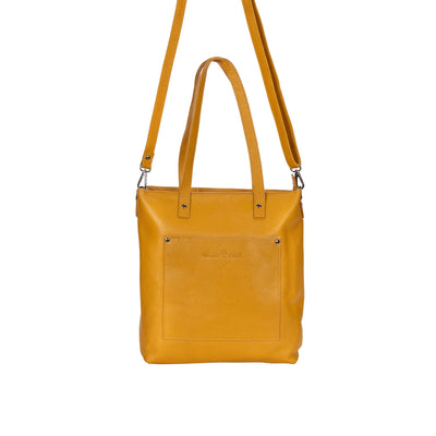 Classic Leather Tote Bag Bunbury - Yellow