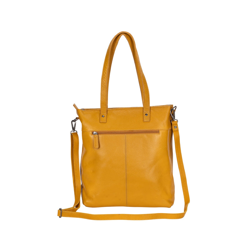 Classic Leather Tote Bag Bunbury - Yellow