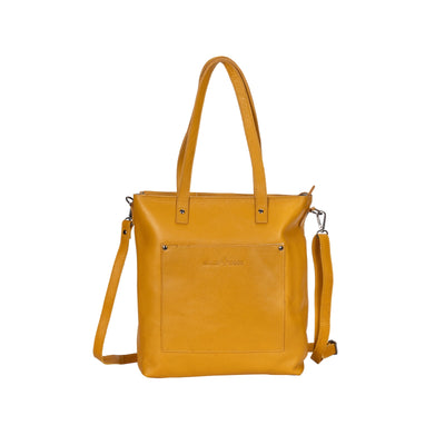 Classic Leather Tote Bag Bunbury - Yellow