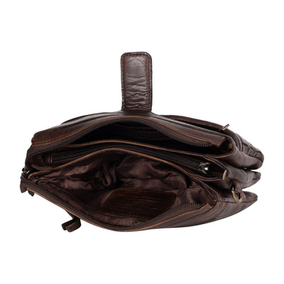 Leather Shoulder Bag Cherry Brown