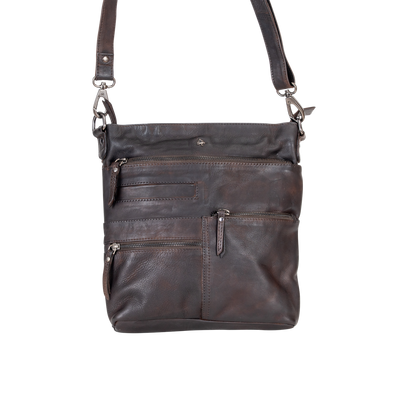 Leather Shoulder Bag Liane -  Brown