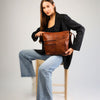 Leather Shoulder bag Bianca - Cognac