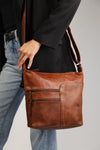 Leather Shoulder bag Bianca - Cognac