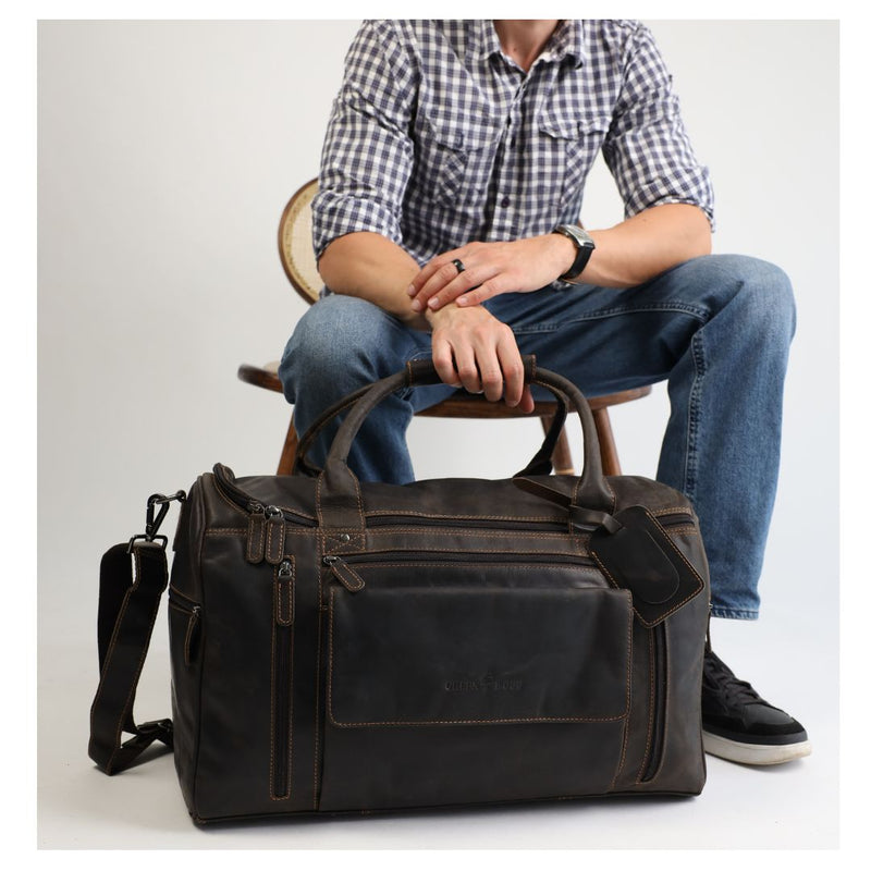 Leather Travel Bag Large - Casual Vintage Look - Leather Greenwood Bag | The Greenwood Leather Online Shop Australia