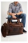 Leather Travel Bag Large - Casual Vintage Look Sandal