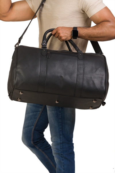 Leather Weekend Travel Bag Wilson - Black