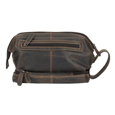 Leather Toiletry Bag Napier - Brown - Leather Greenwood Bag | The Greenwood Leather Online Shop Australia