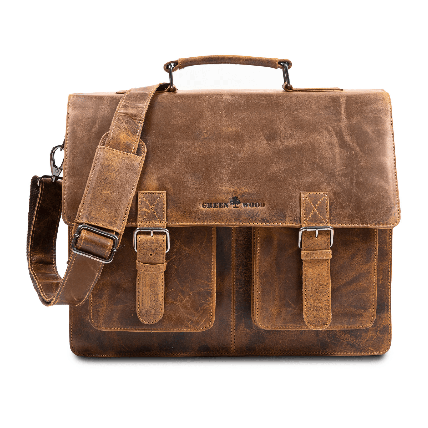 Greenwood　Laptop　Bag/Briefcase　Camel　Leather　Gerhard　15,6